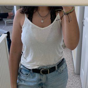 Simple white tank top